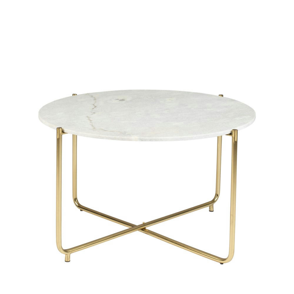 TIMPA - Table basse en marbre D70cm blanc
