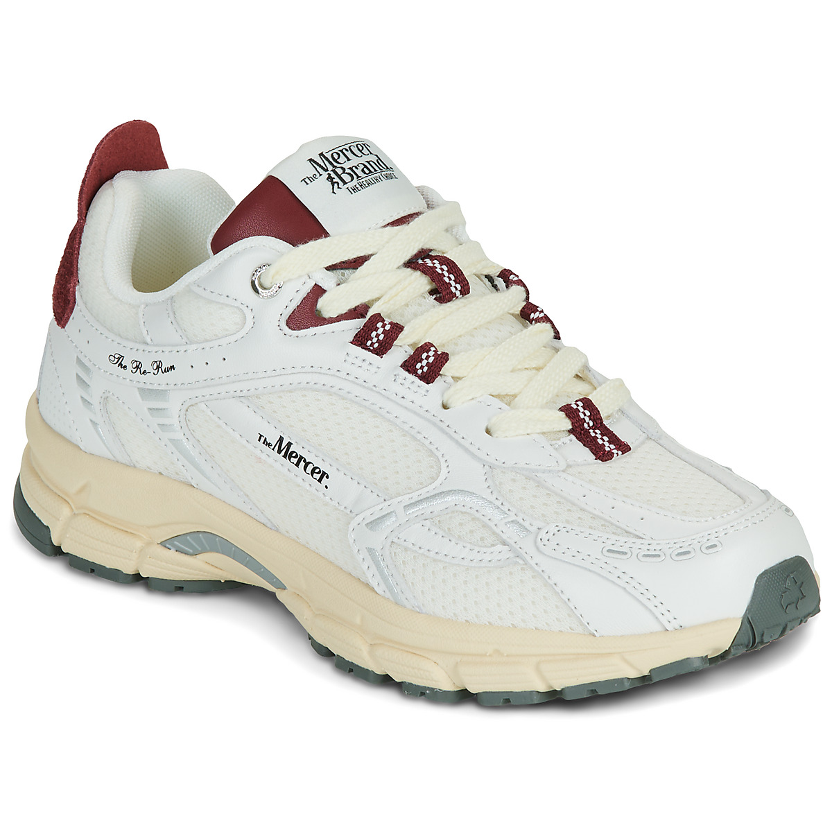 The Mercer Brand - The Re-Run Vintage Nappa - White / Bordeaux