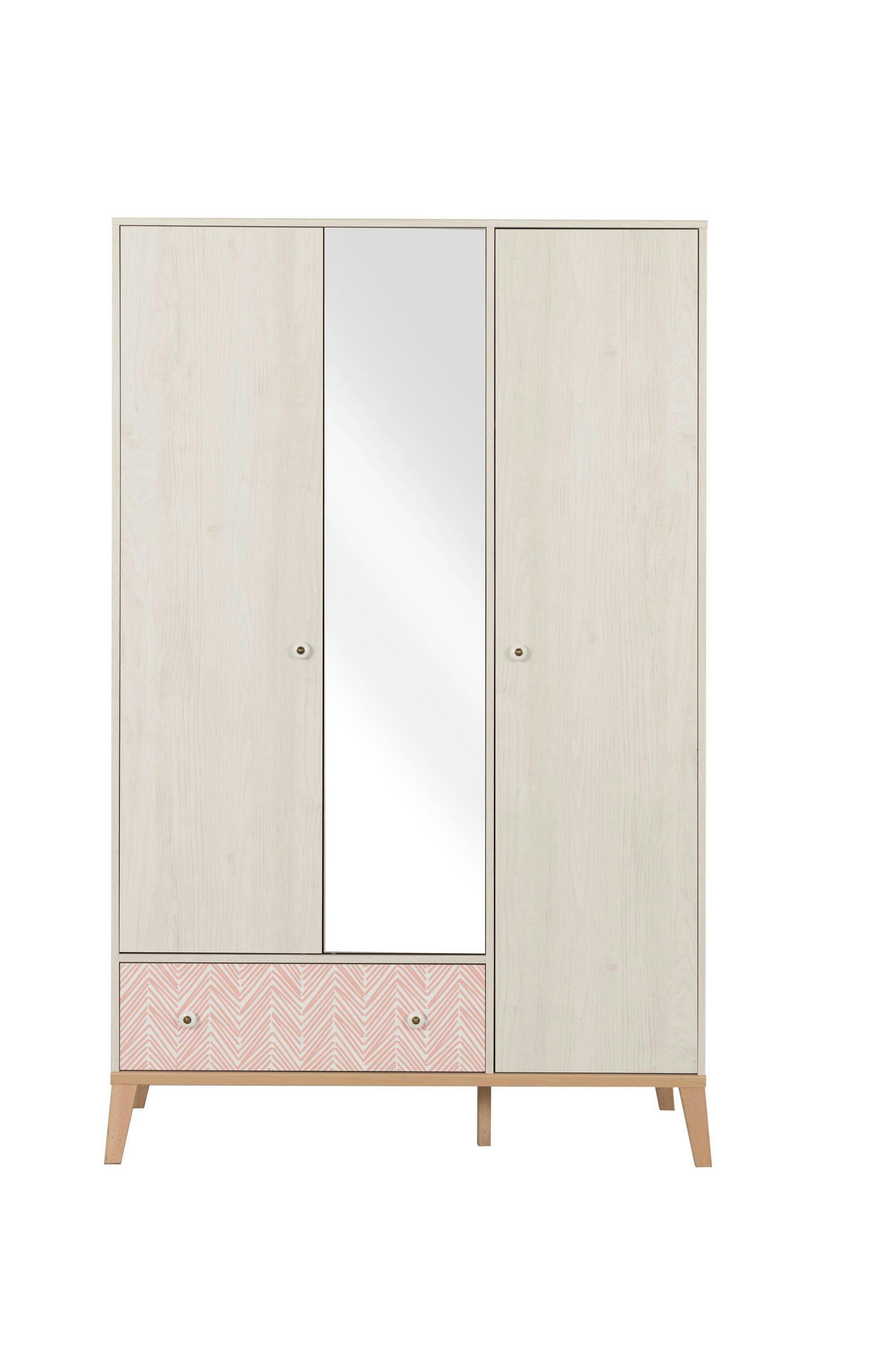 GWENDOLINE - Armoire 3 portes 1 tiroir effet bois