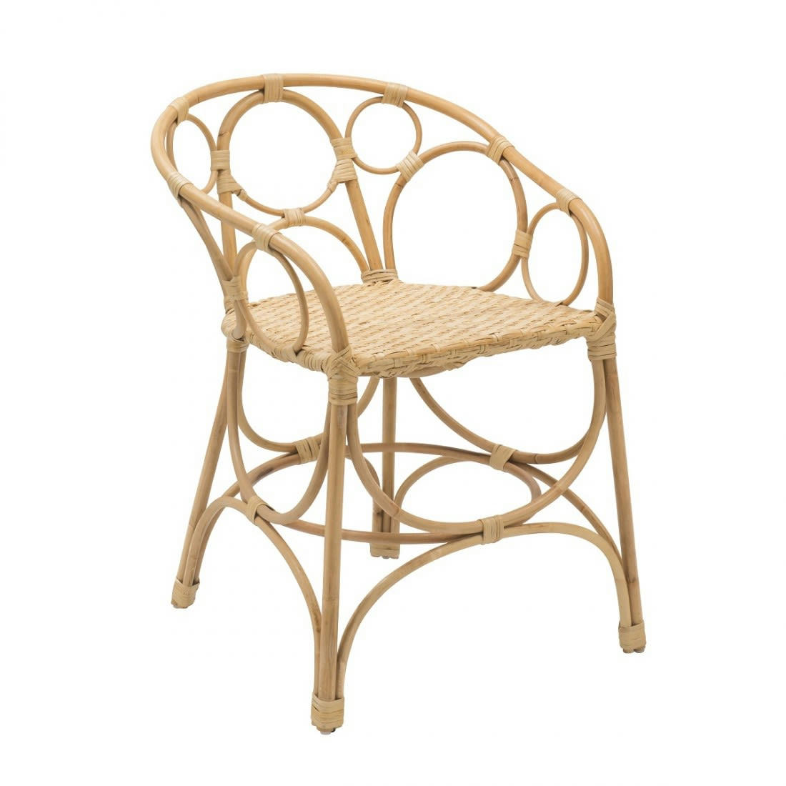GINGKO BULLES - Fauteuil de table en rotin