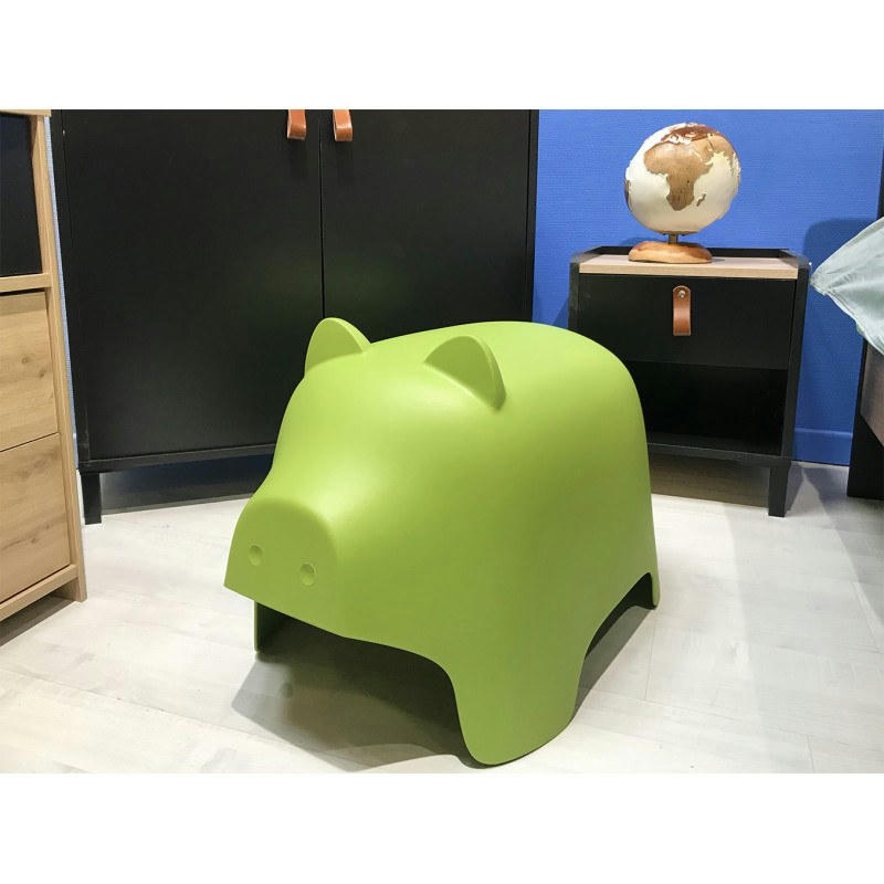 COCHON - Chaise enfant en plastique vert