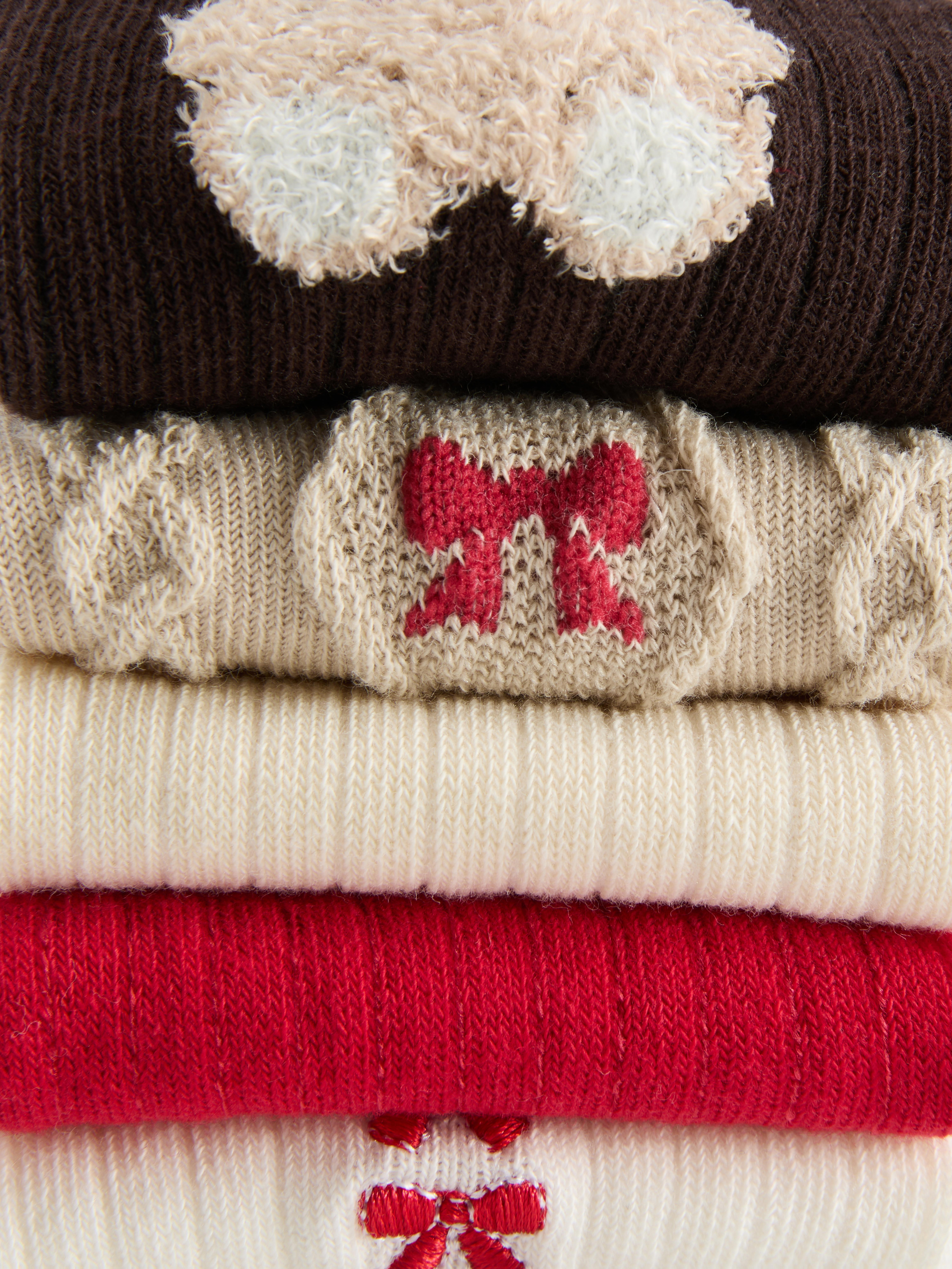 5pk Christmas Bear Crew Socks