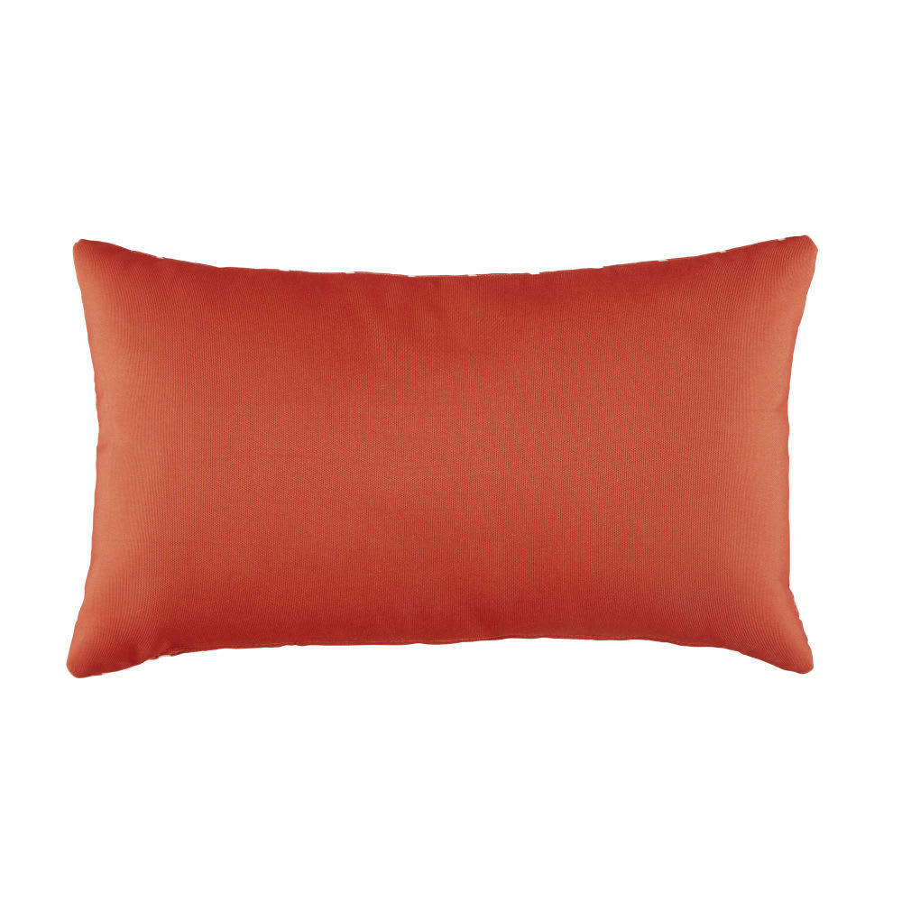 TERRAM - Coussin en polyester recyclé motifs graphiques imprimés oranges et écrus 30x50