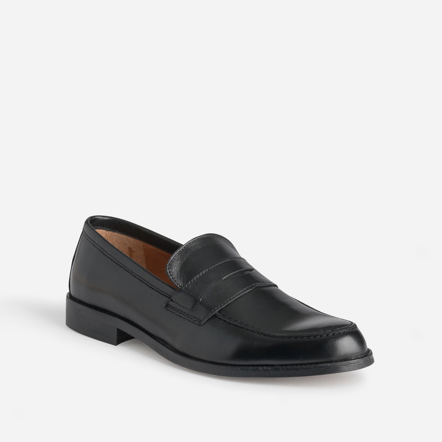 Mocassin noir en cuir