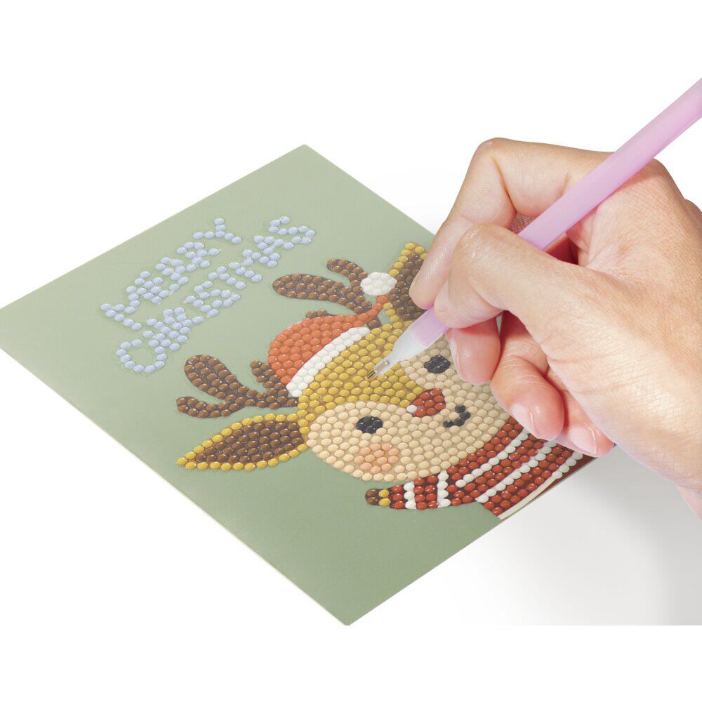Carte de No&euml;l à créer broderie diamant x4
