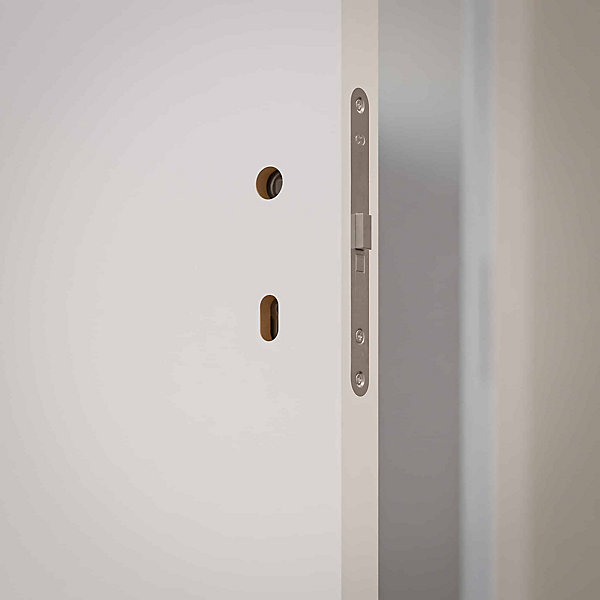Bloc-Porte Blanc Laqué Plane H. 204 x l. 63 cm - Poussant Gauche
