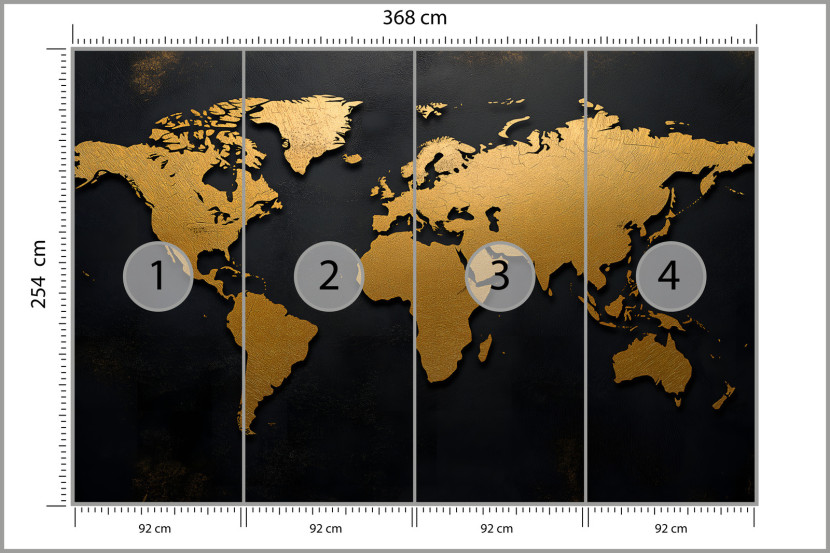Fototapeta Nowoczesna Mapa Świata 368x254cm
