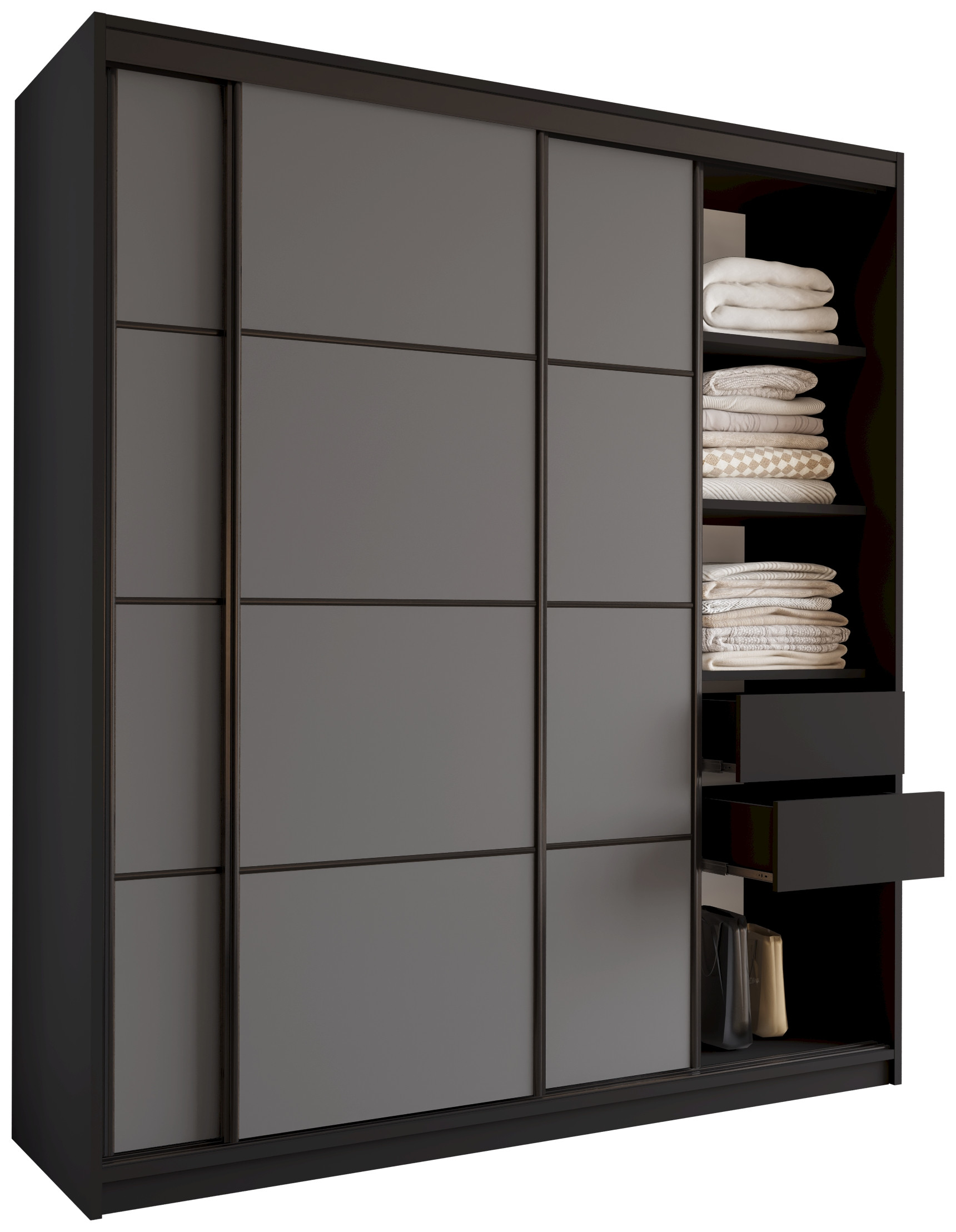 Szafa przesuwna 180 cm LOFT z półkami