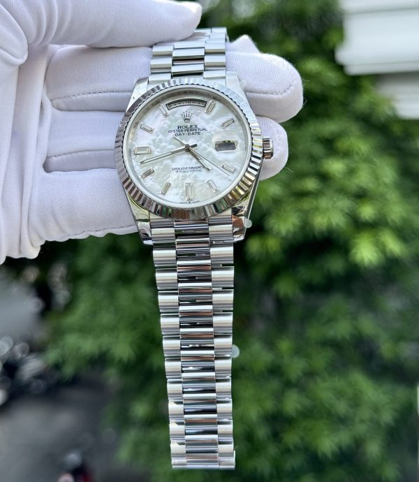 Rolex Day-Date 904L Steel MOP Dial With Diamonds 40mm Super Clone