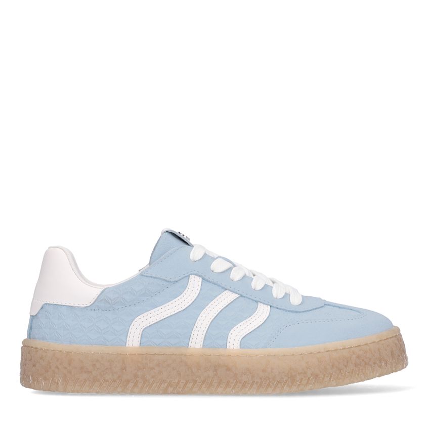 No Stress Blauwe leren sneakers