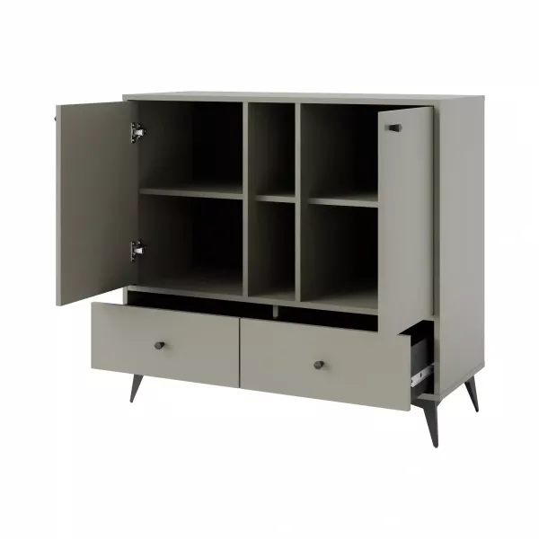 Komoda z szufladami do salonu Sakai 1 2F 2S T825 Eukaliptus