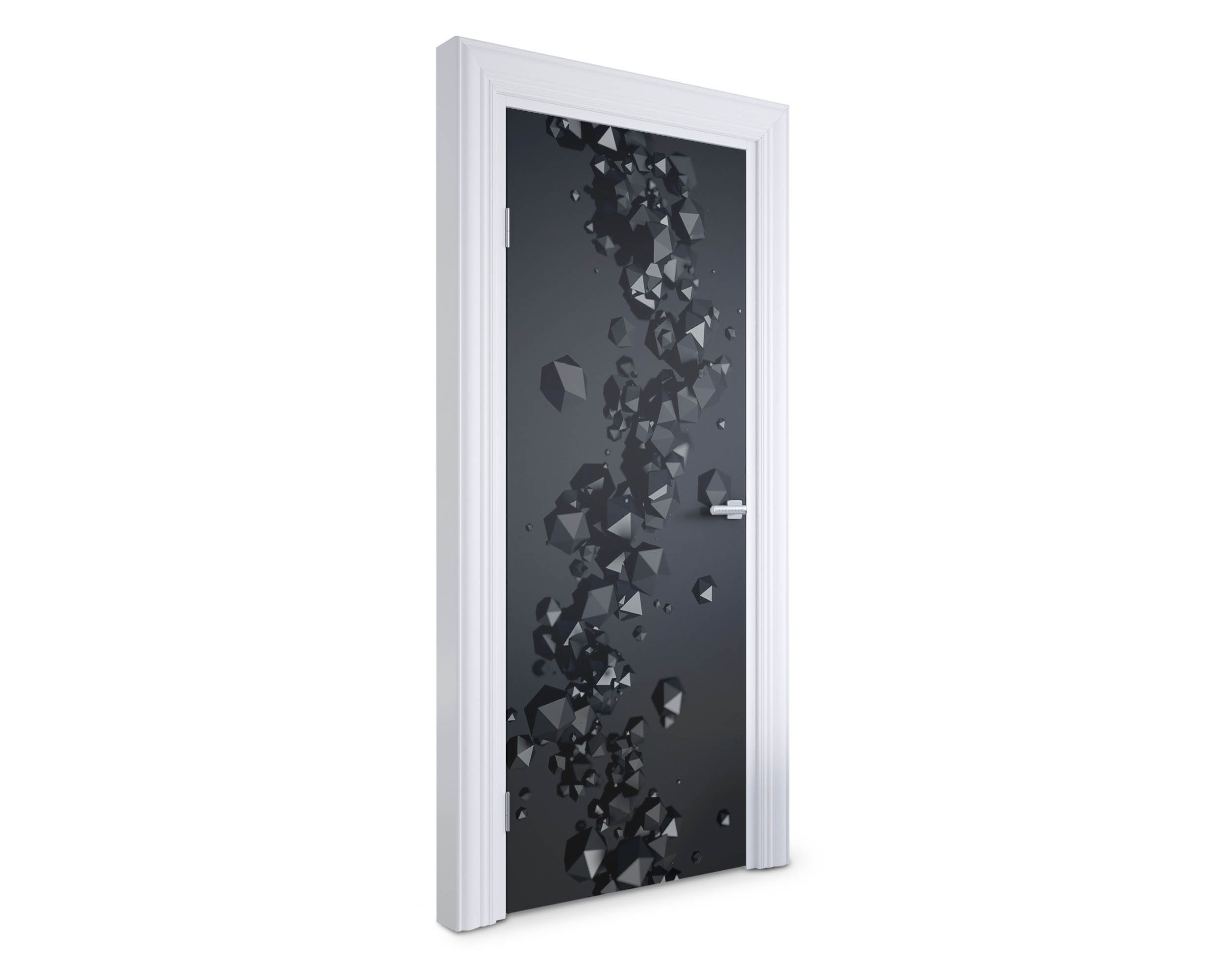 Naklejka na drzwi Czarne kryształy 75x205 cm Fototapeta