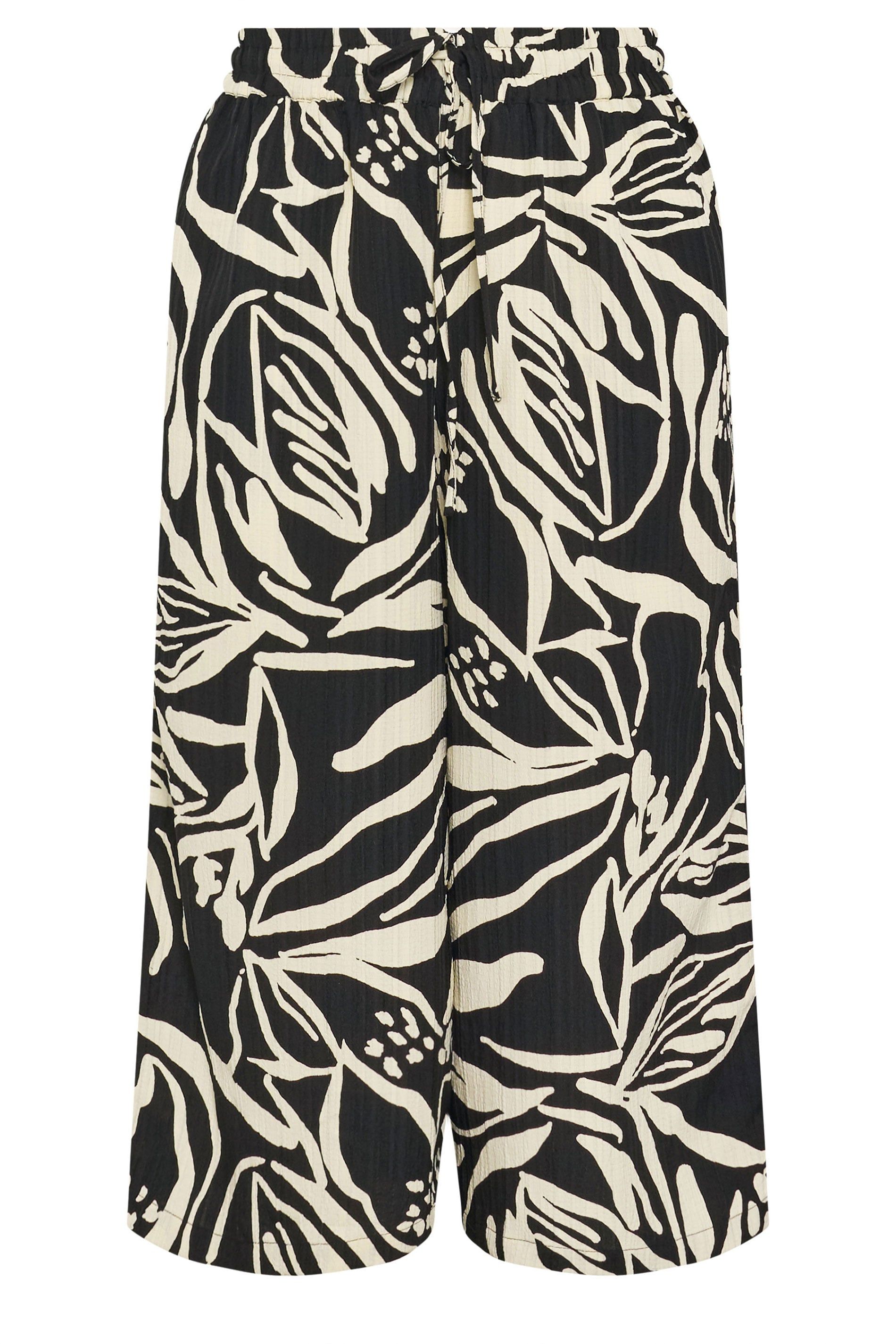 Yours Abstract Floral Cropped Trousers