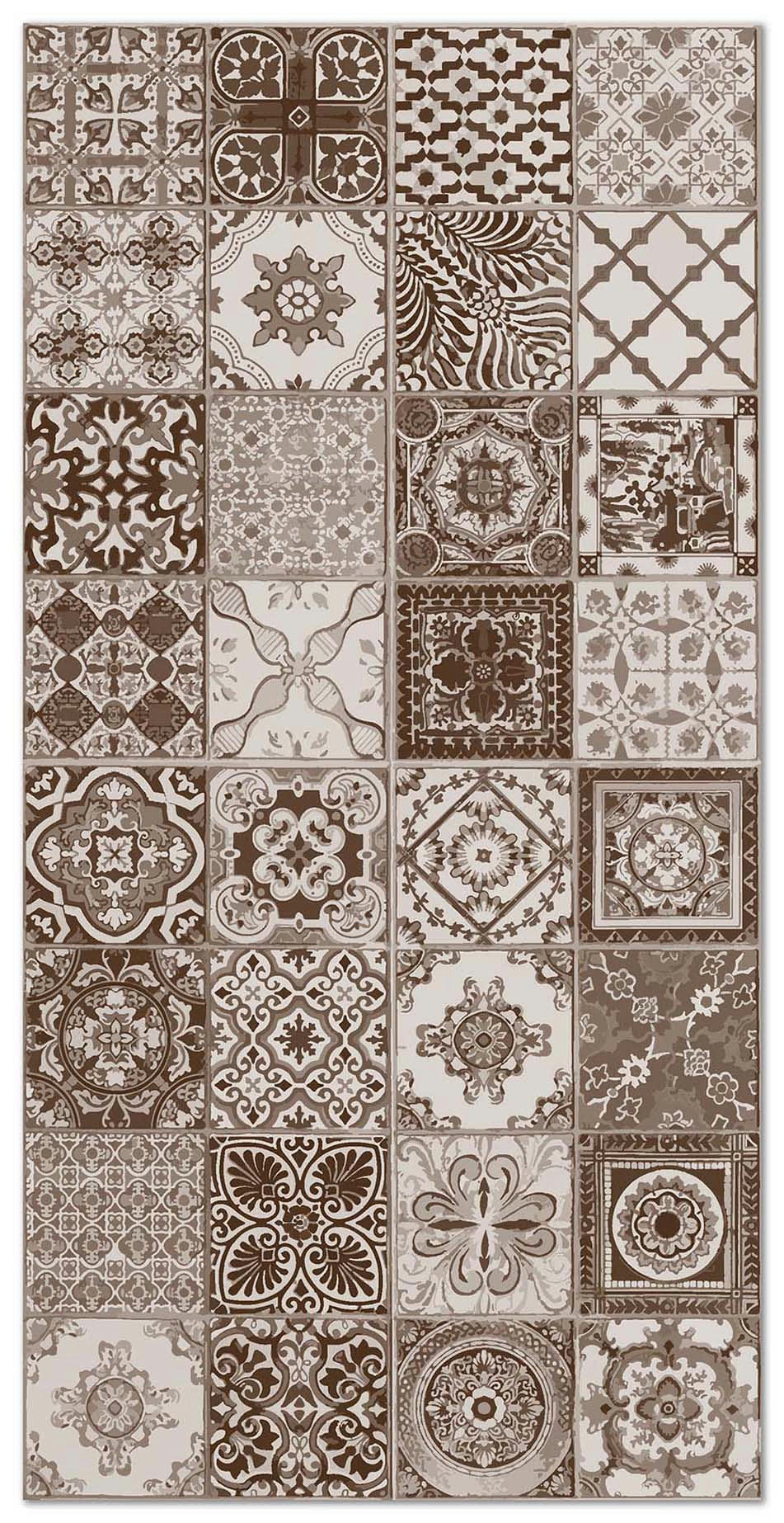 - Tapis vinyle carreaux ciments nijar brun 300x200cm
