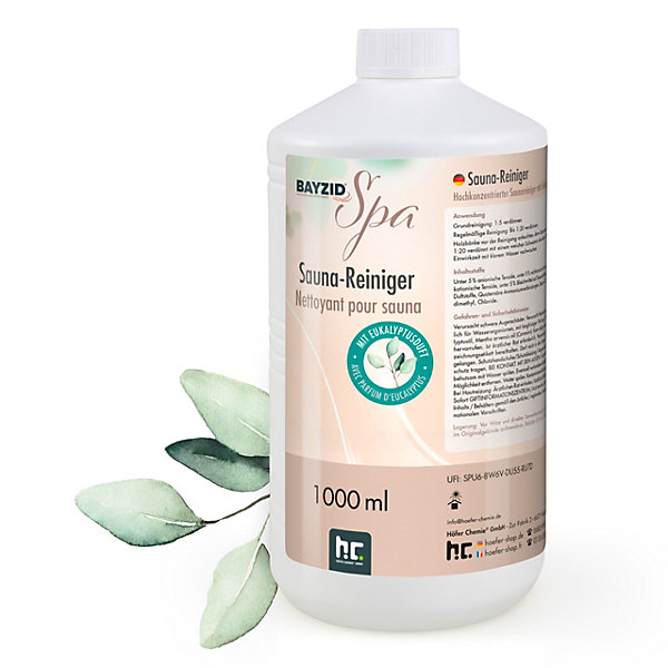 Nettoyant Sauna Végétalien Bayzid Spa 6 x 1l, Parfum Eucalyptus, Concentré Et économique