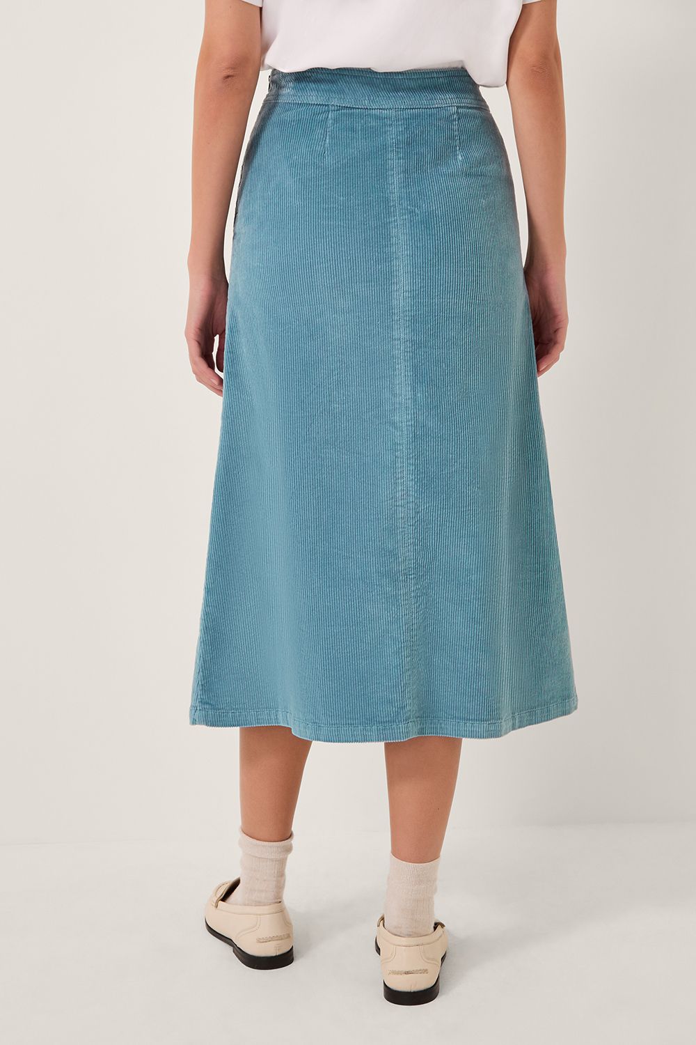 Monsoon Malika Corduroy Midi Skirt Blue