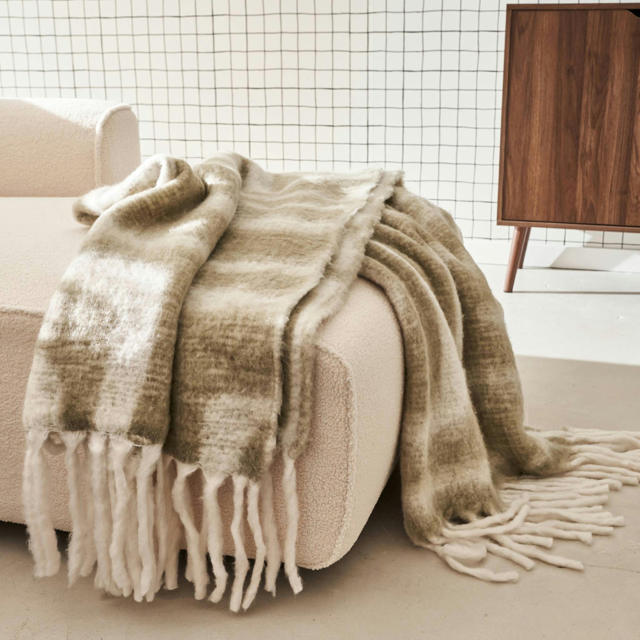 PHARI - Plaid beige 130 x 170cm