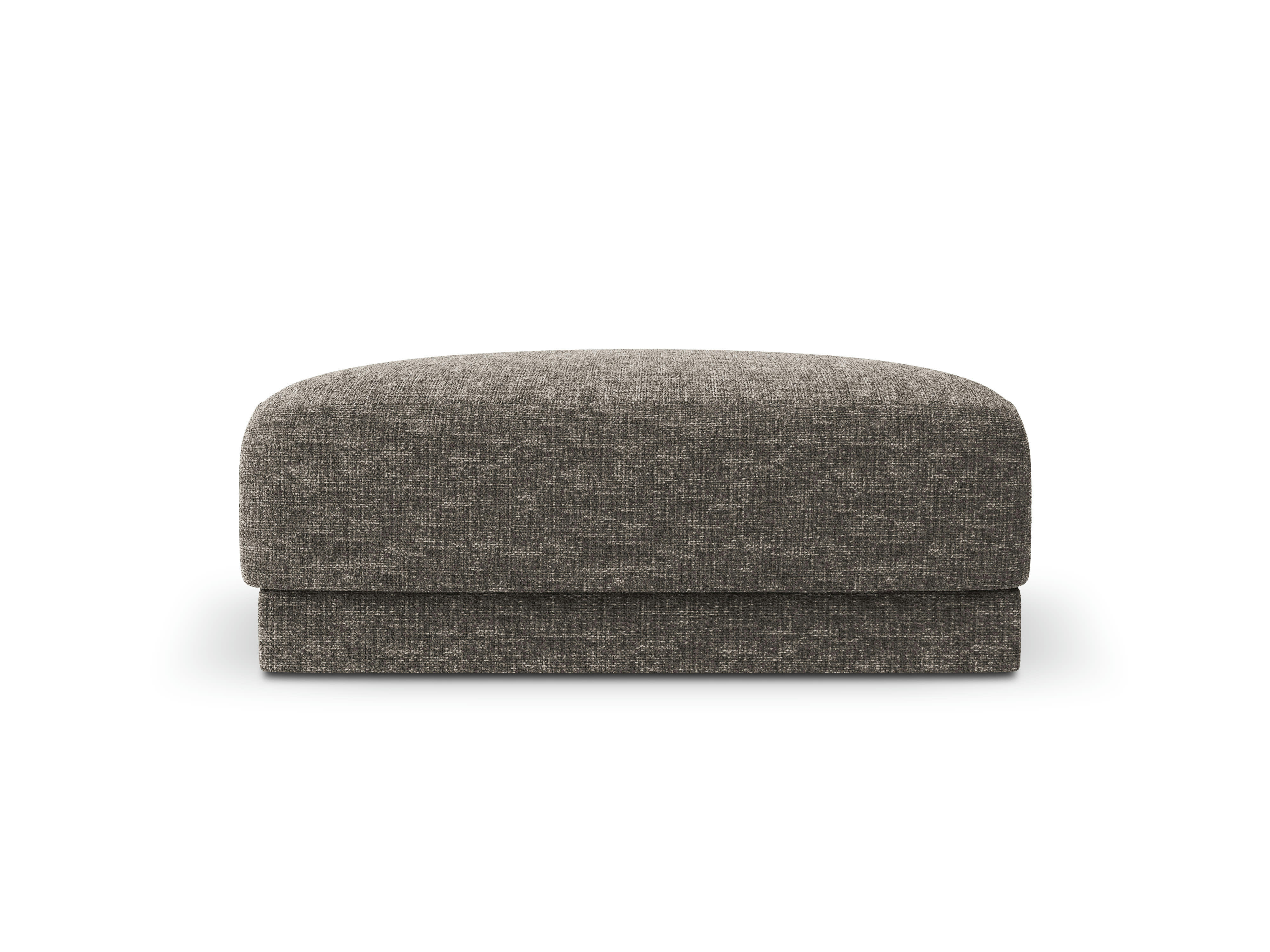 MILEY - Pouf 1 place en tissu chenille gris