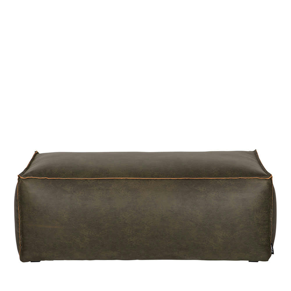 BRONCO - Pouf rectangulaire vintage vert kaki