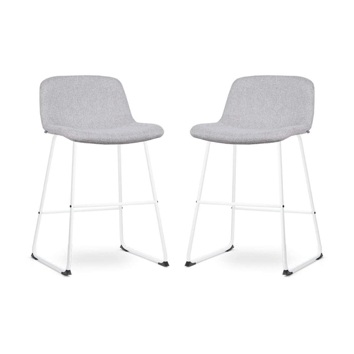 Nolon Nino-Mats Barkrukken Set van 2 - Lichtgrijs - Wit - 65 cm