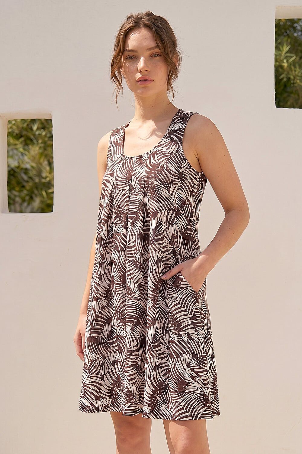 Roman Petite Abstract Print Pocket Dress