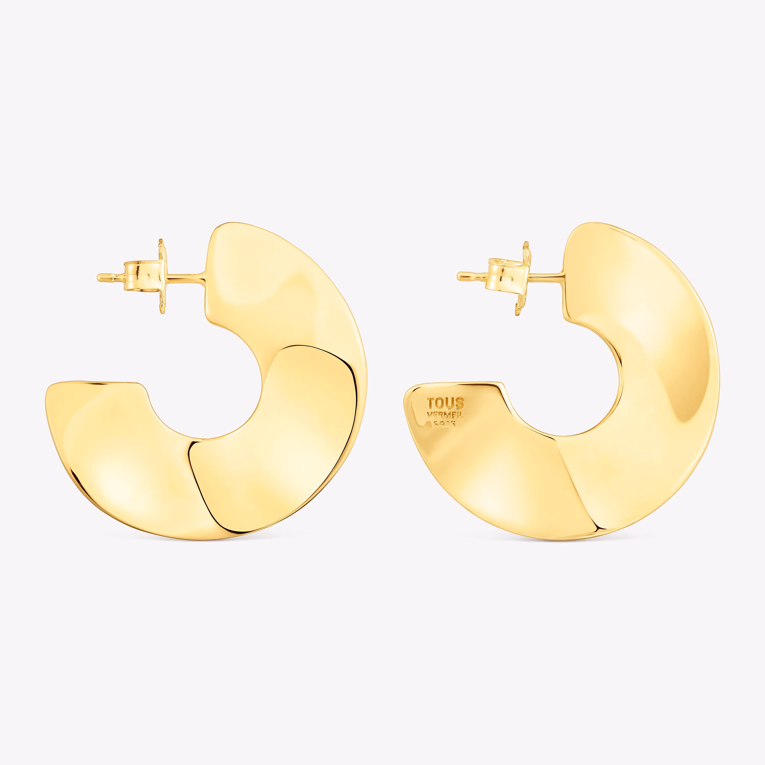 Pendientes aro grandes con baño de oro 18 kt sobre plata Gregal