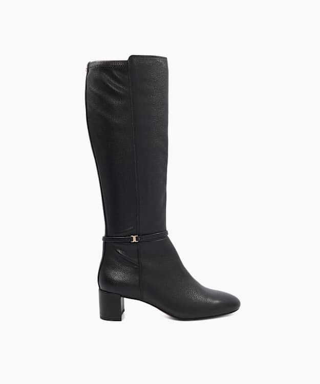 Seoul Black - Heeled Knee-High Boots