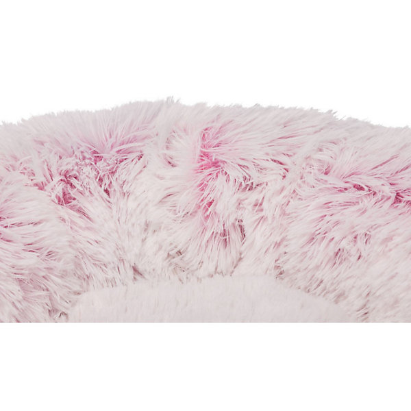 Lit Harvey rond couleur blanc rose D 50 cm, pour chat et petit chien .