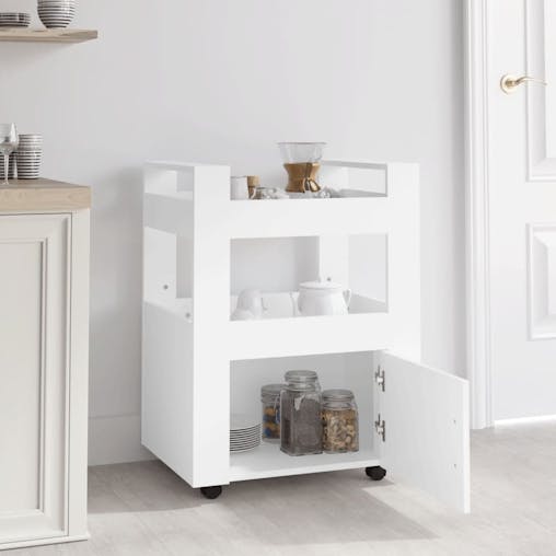 NNEVL Kitchen Trolley White 60x45x80 cm Engineered Wood