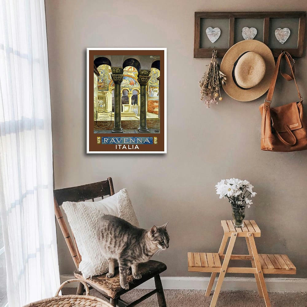 - Tableau affiche touristique vintage Ravenna 50x70cm