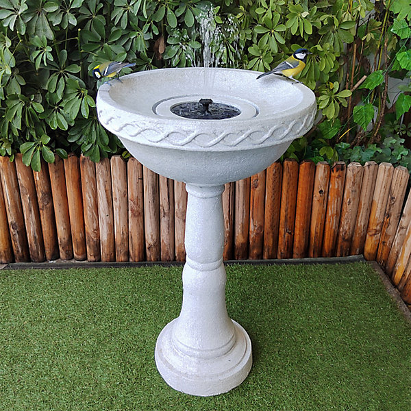 Fontaine solaire extérieure Birdy Art-Pond 48x77 cm en polyrésine blanc antique