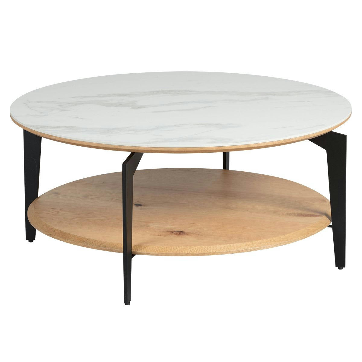 TASHA - Table  basse ronde métal et céramique