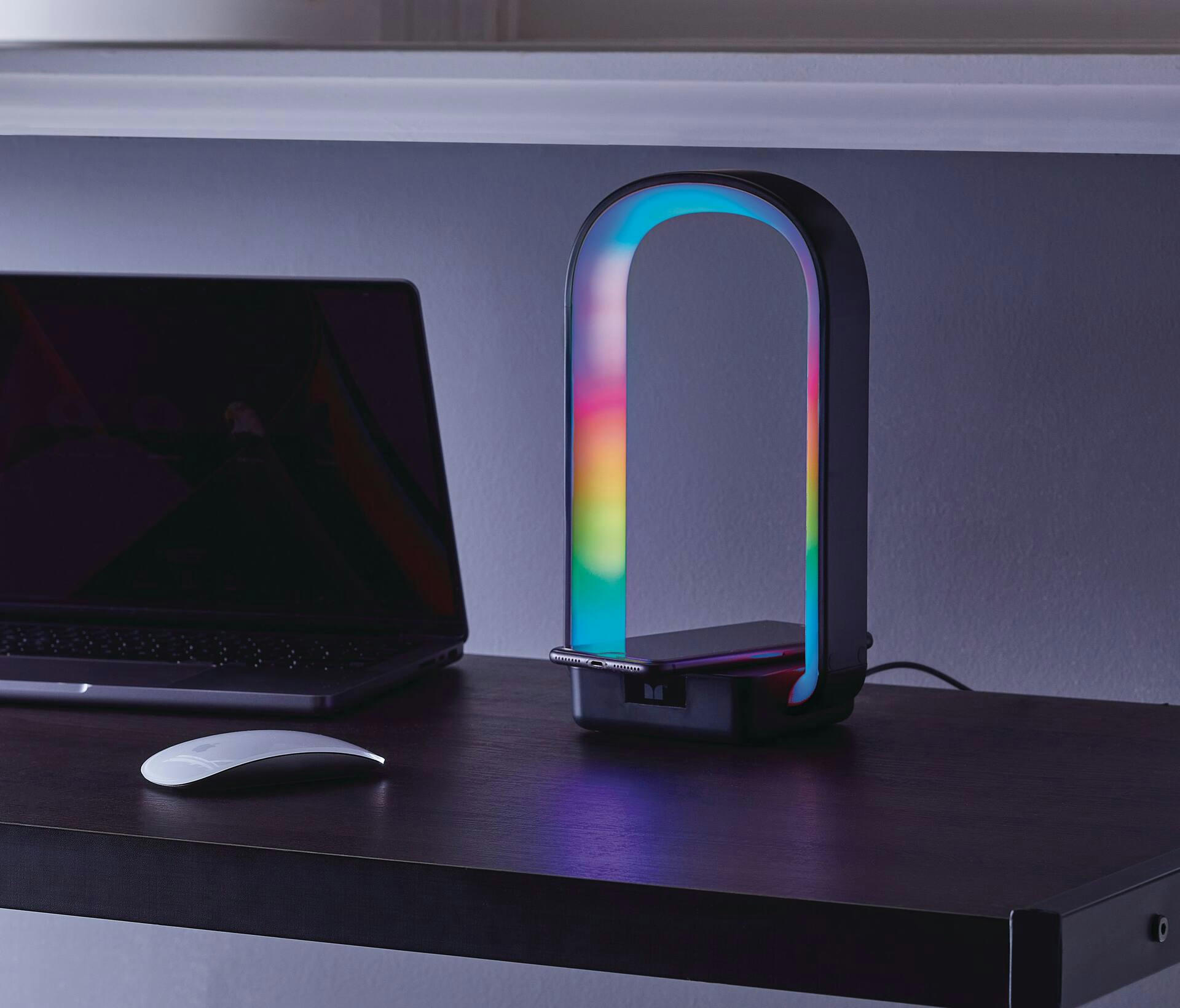 Monster Illuminessence ARC+ Smart RGBIC LED Lamp with USB & Wireless Charging