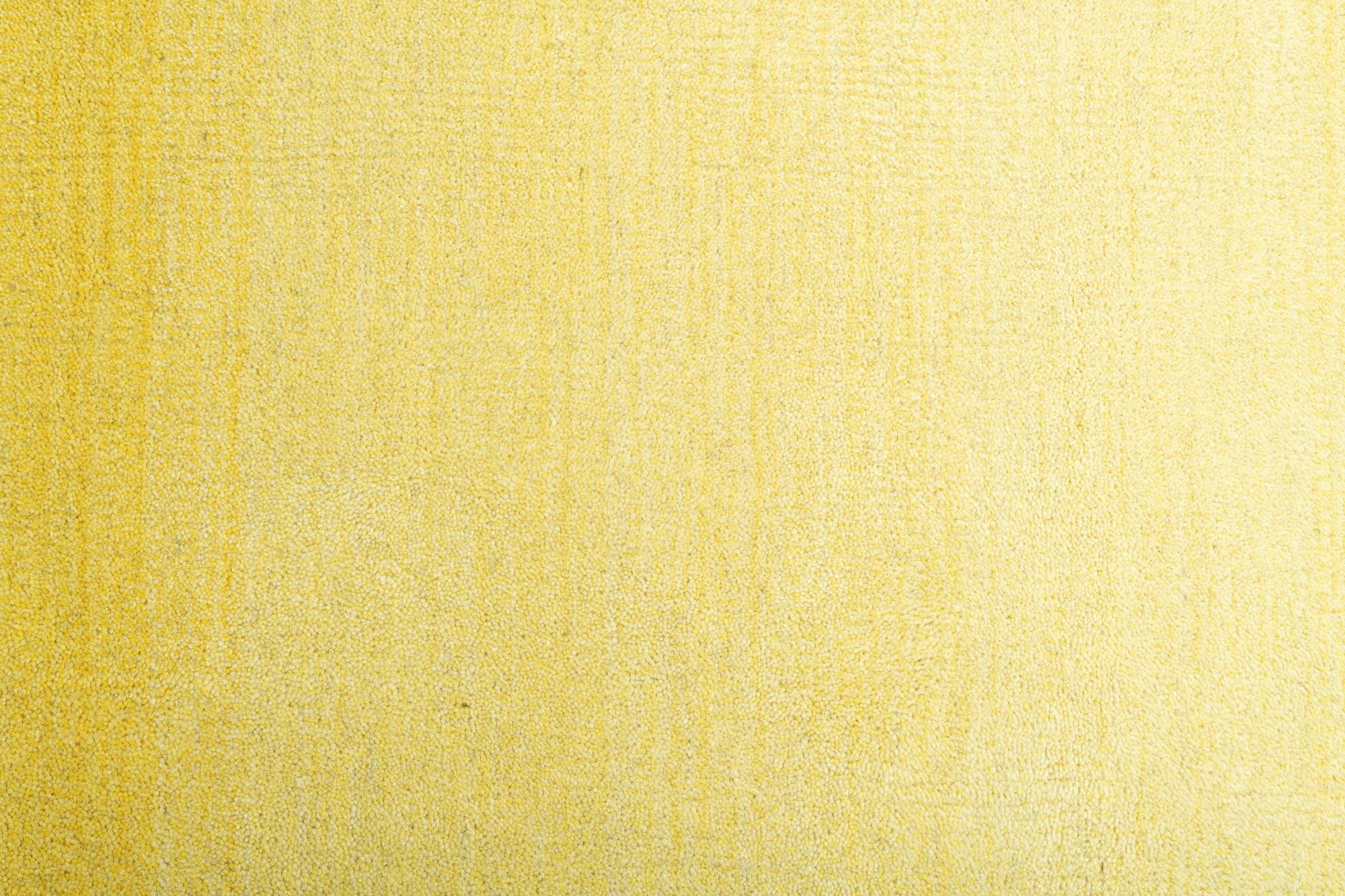 WOOL COMFORT - Tapis dégradé de couleur en laine jaune 140x200 cm