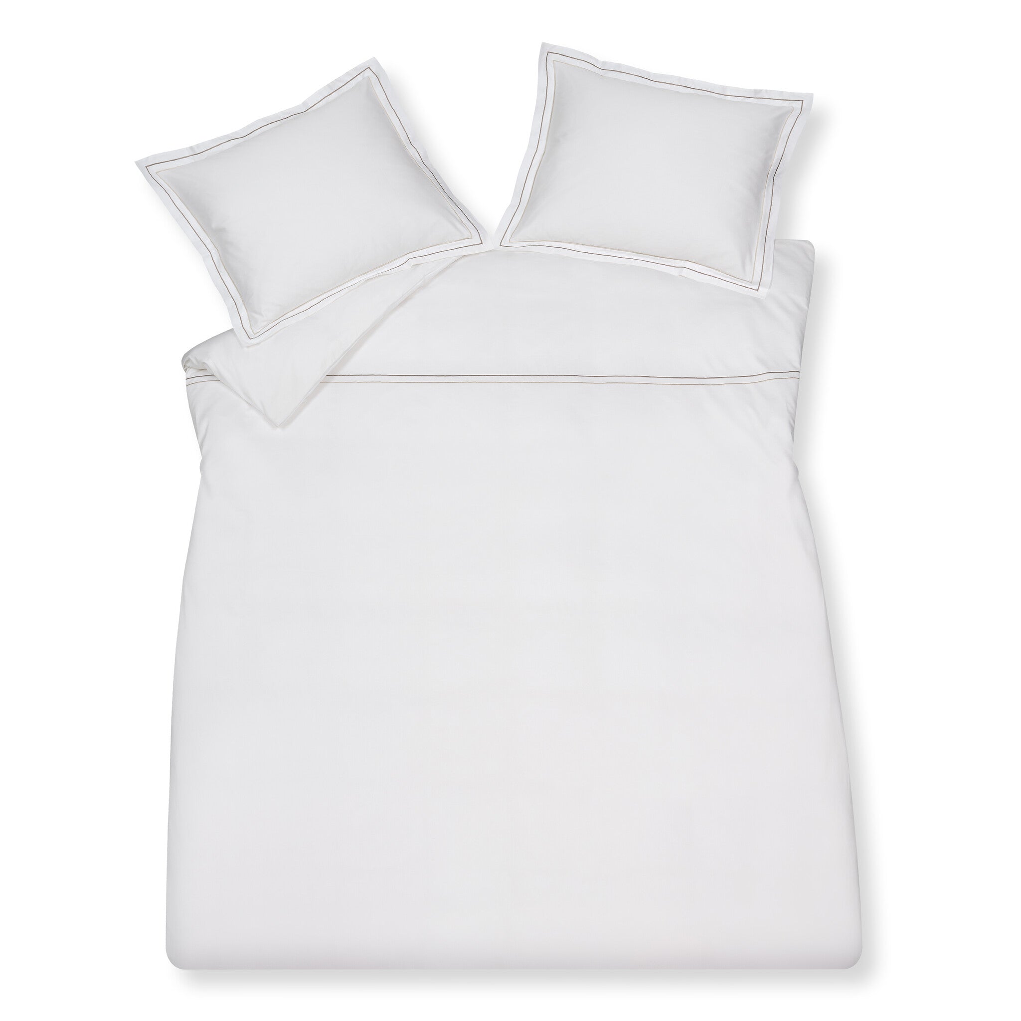 Dekbedovertrek Purity Napels Sand   140 x 200 220 cm   Wit