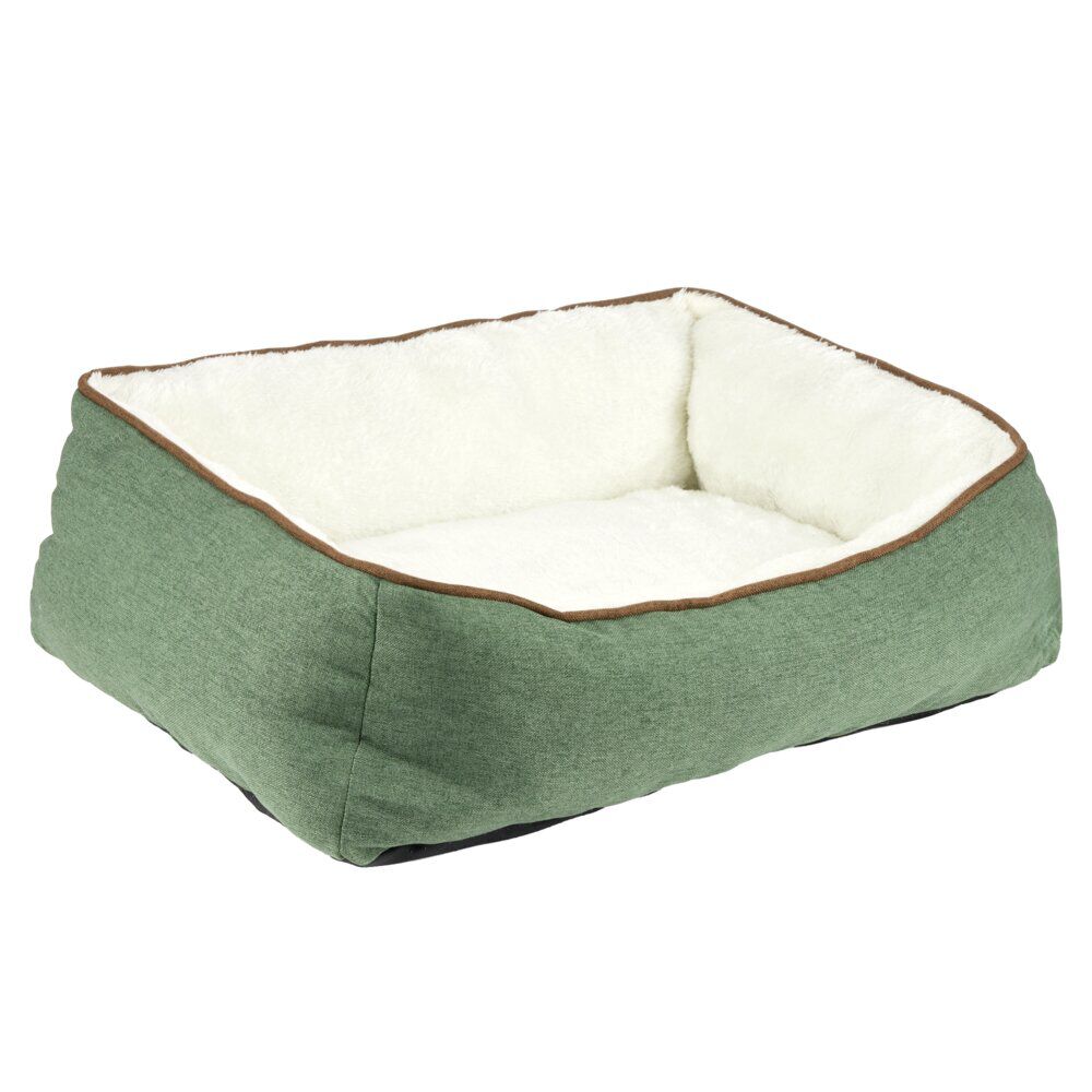 Couchage pour animal taille S L60X45XH19 cm vert et blanc
