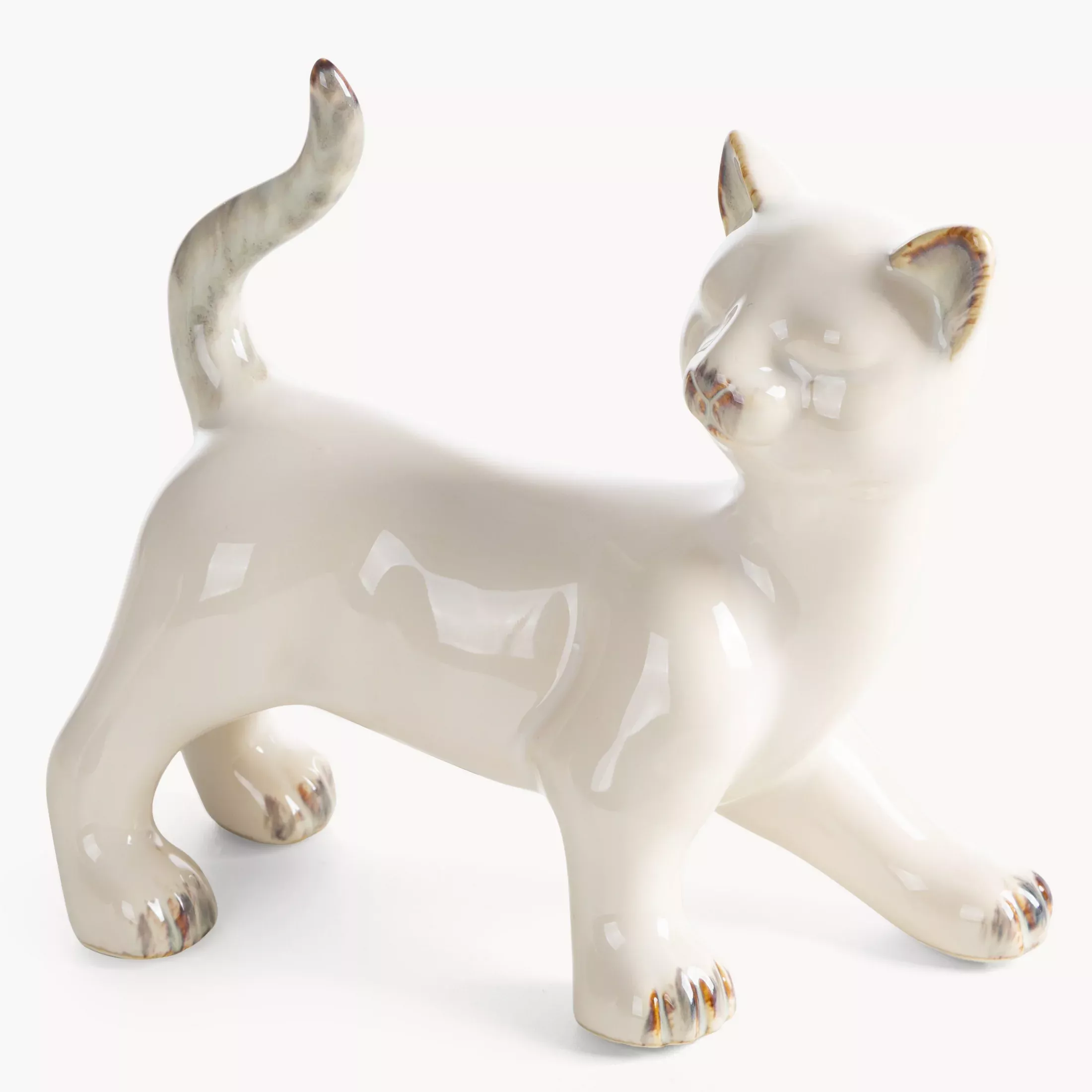 Figurka dekoracyjna kot kremowa 20x10x18 cm AVANI