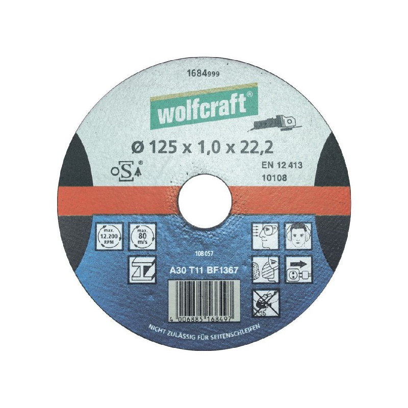 Disque à tronçonner le métal Ø 125 x 1,2 mm WOLFCRAFT