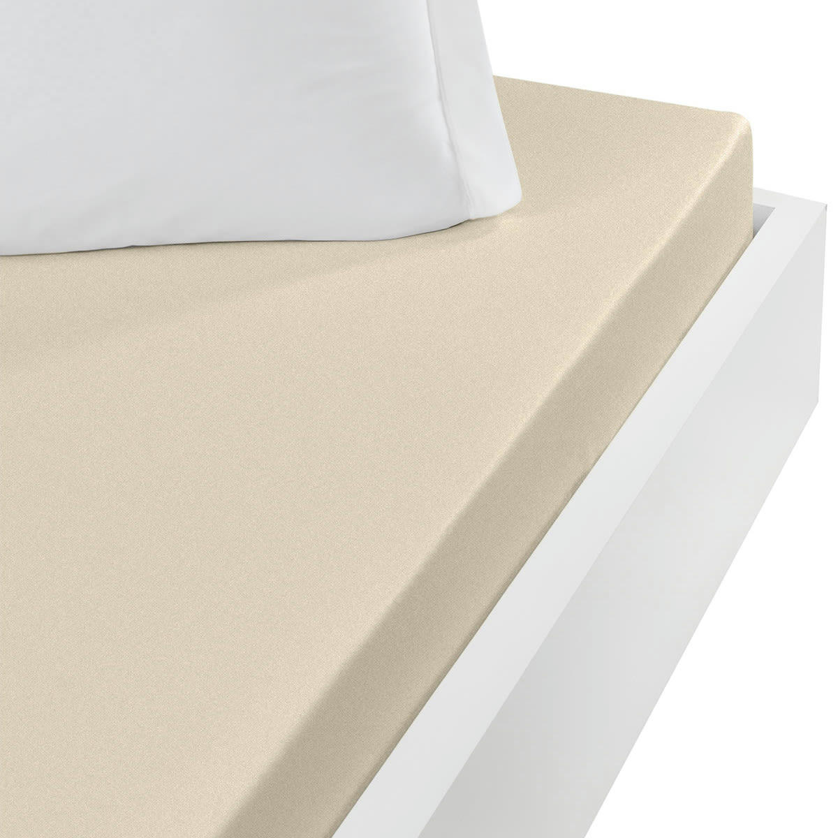 MANHATTAN - Drap housse jersey de coton peigné extensible ficelle 80x200 cm