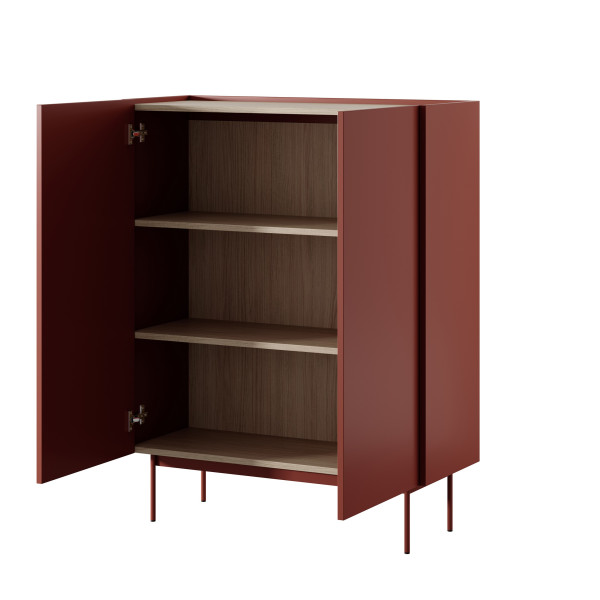 Komoda dwudrzwiowa wysokaCOLOR 97 cm ceglasty czerwony