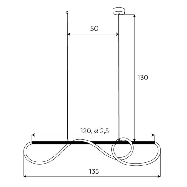 Lampa wisząca LAGUNA czarna LED 1x30W Ciepła biel 2658lm Maxlight