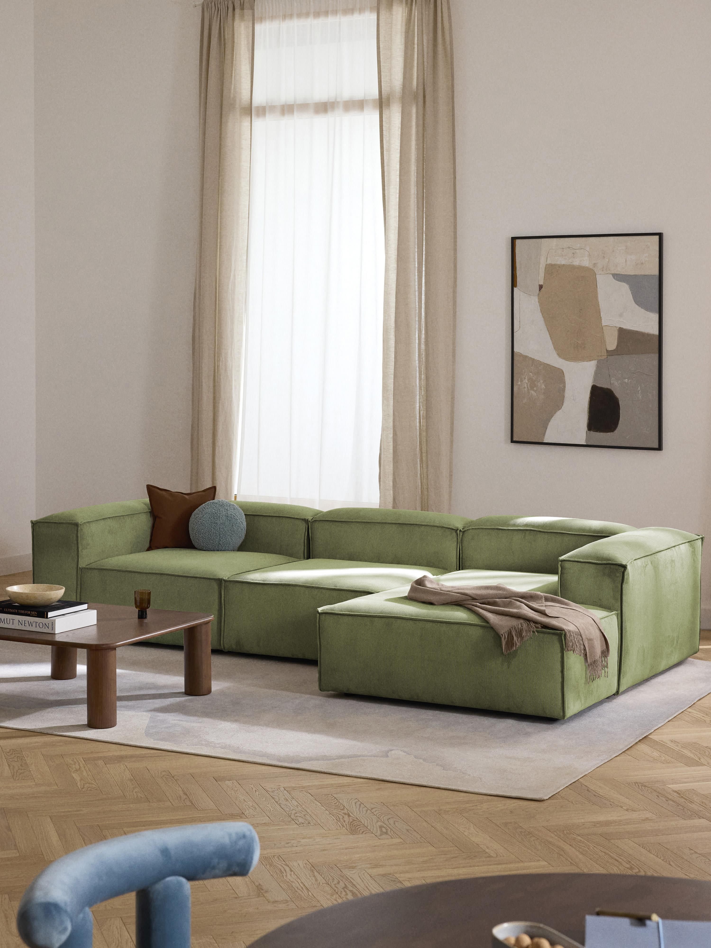 Modulares Ecksofa Lennon (4-Sitzer) aus Cord