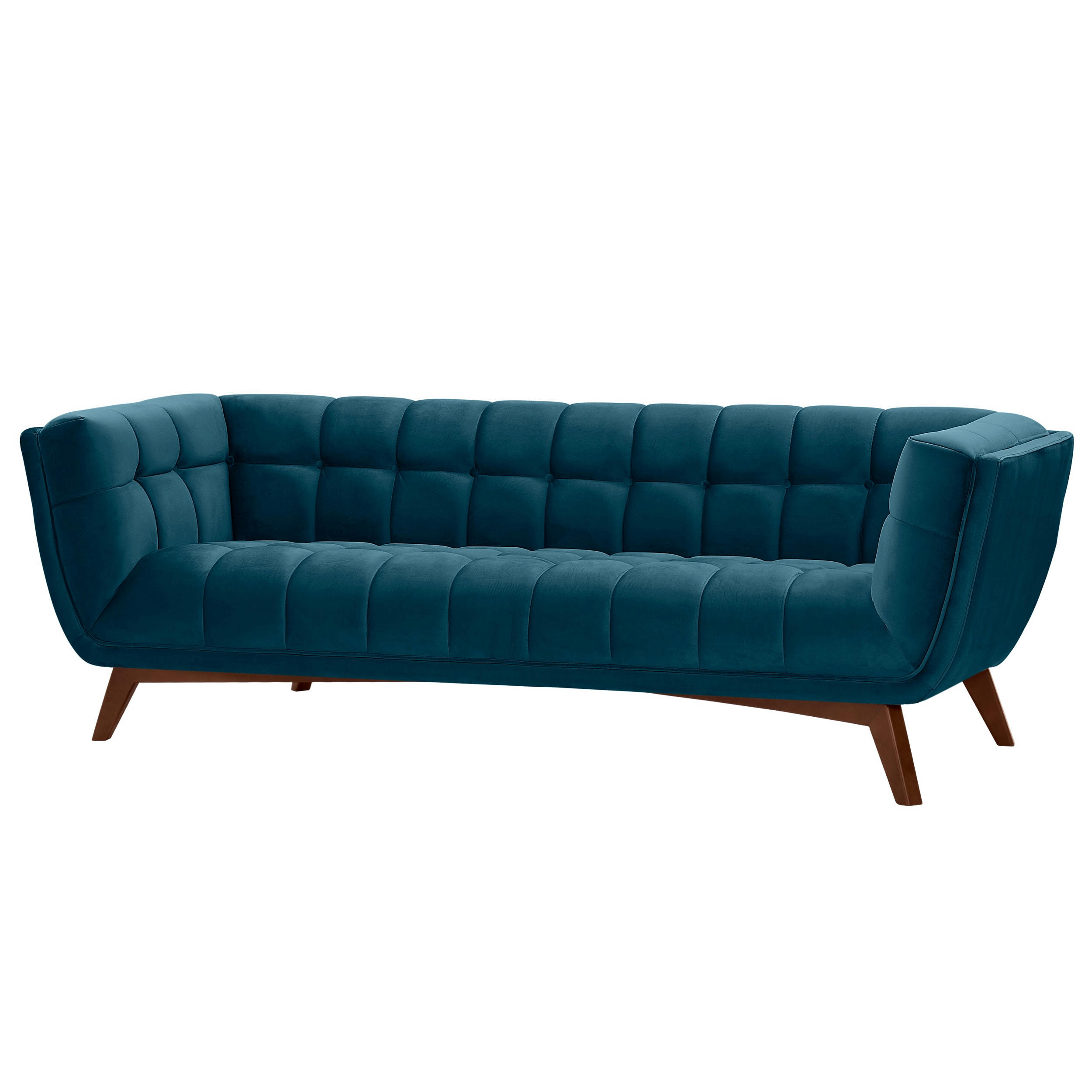 MONA - Canapé 3 places en velours bleu foncé