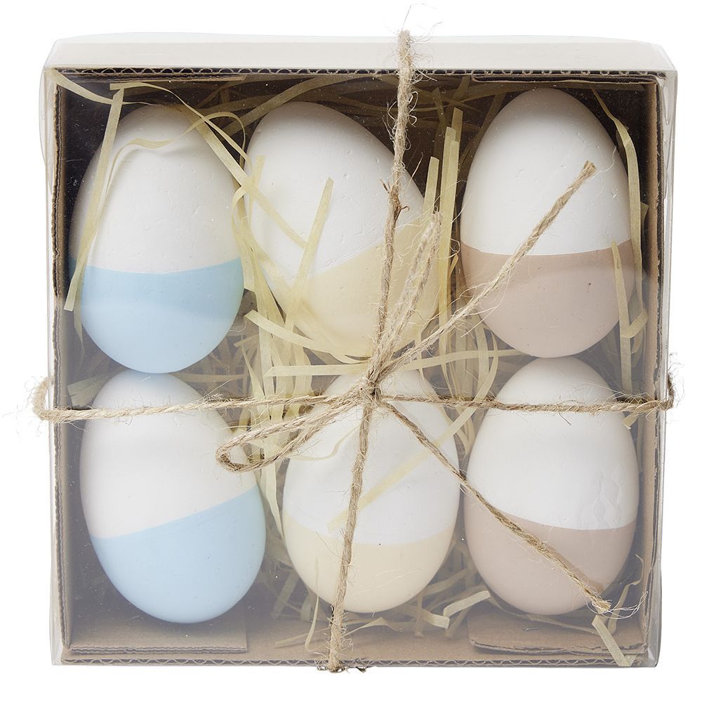oeuf pastel bicolore x6 - plastique Ø4xH6cm