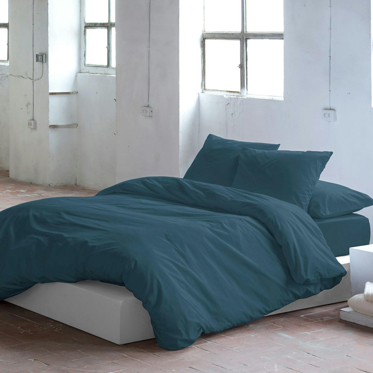 PURE HDC - Housse de couette en coton pétrole 140x200 cm