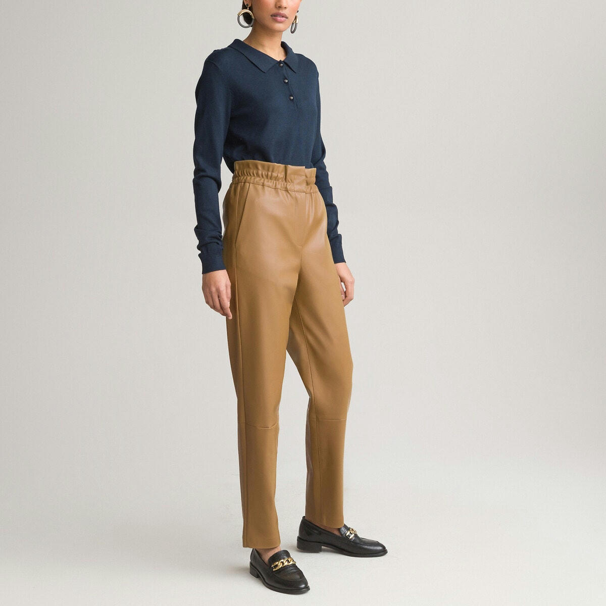 Pantalon cigarette en simili