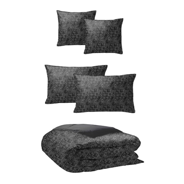 Langston Onyx Twin Comforter & 1 Sham Set, plus 1 bonus cushion