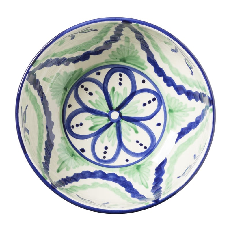 Schaal flor - groen/blauw - &Oslash;25 cm