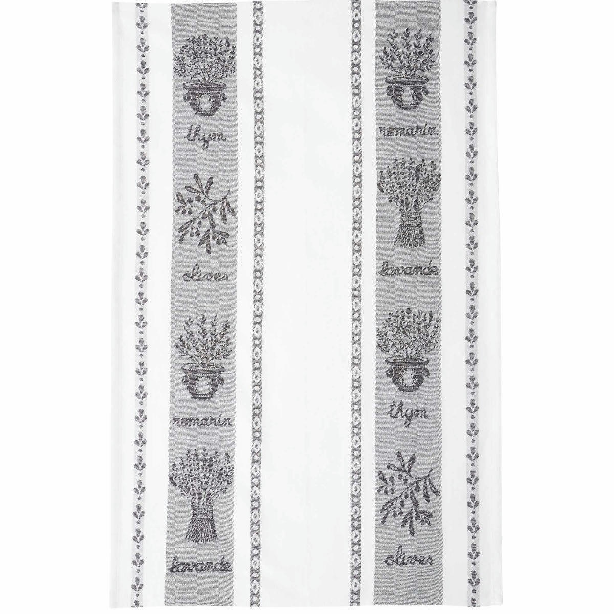 ST REMY AMANDE - Torchon en coton noir 50x75