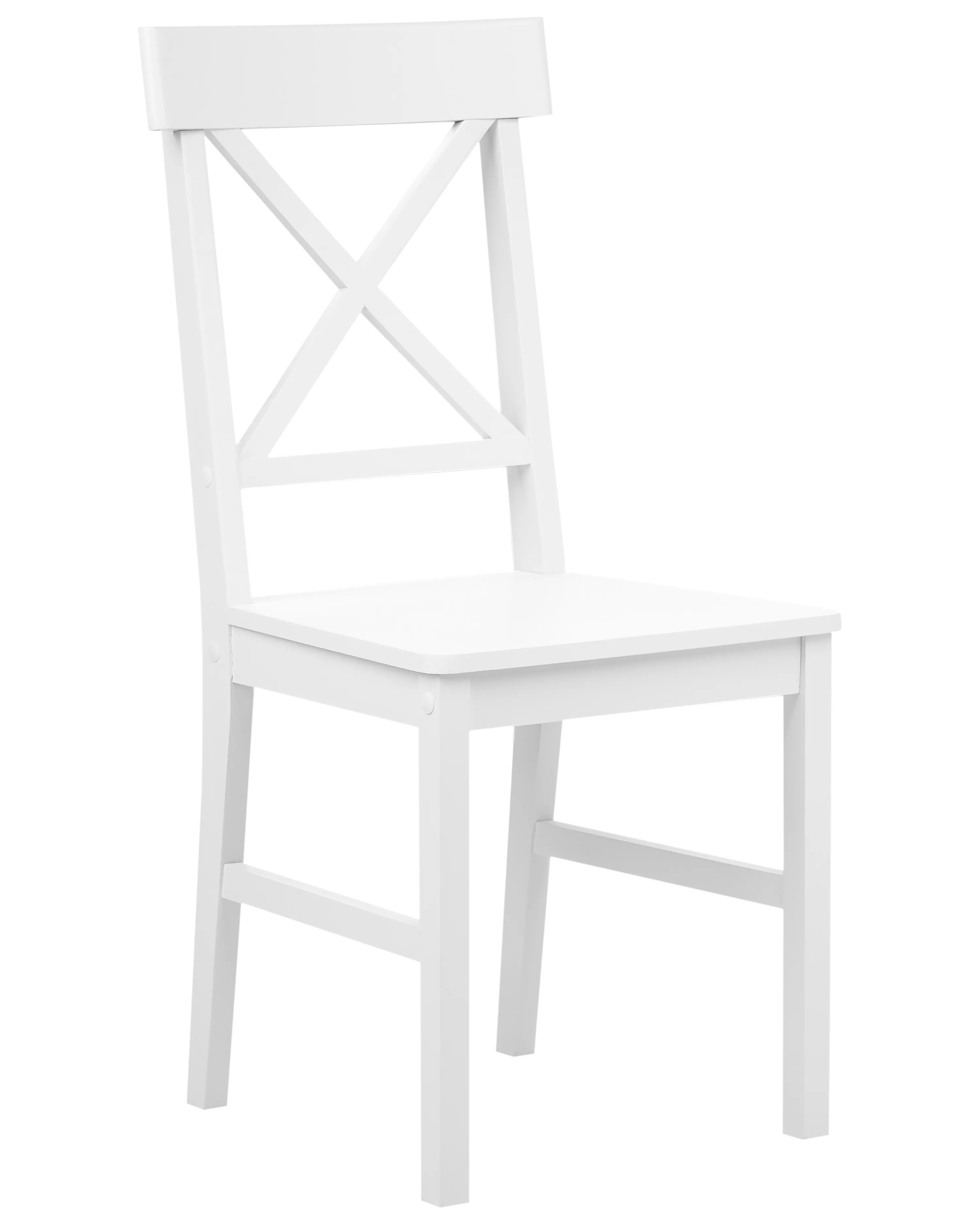Dining Set BARLEE Poplar Wood White 4 Seater